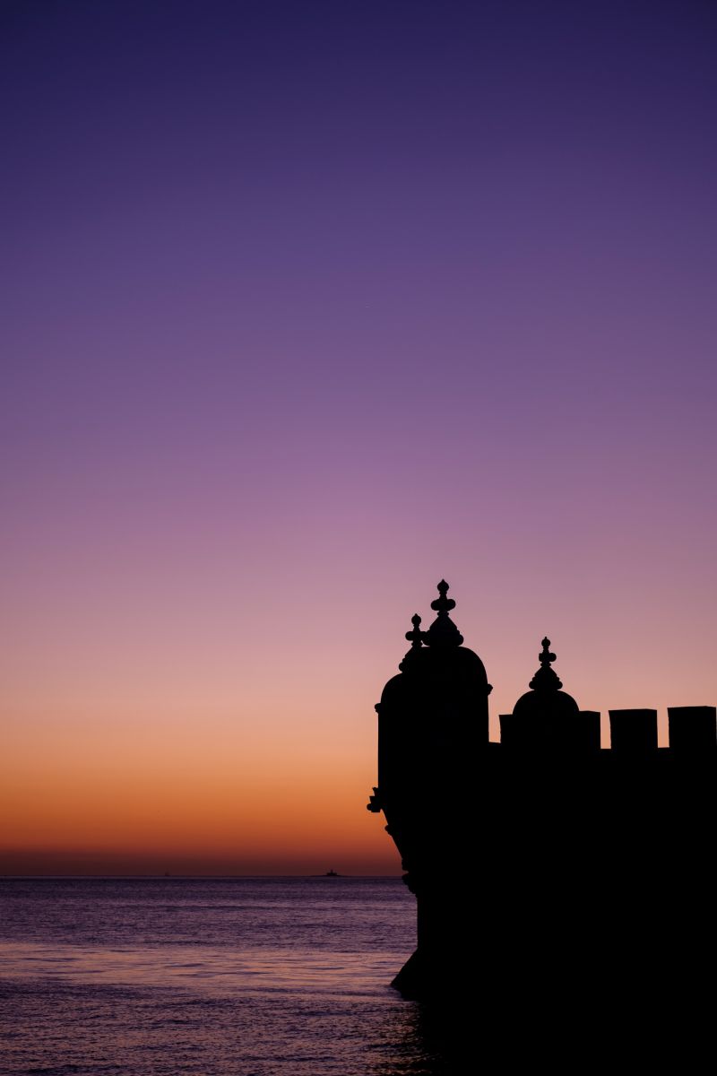Sunset in Lisbon at the Tagus river