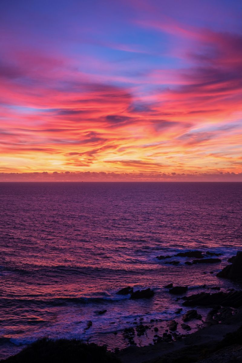 A sunset in the Algarve area in Portugal