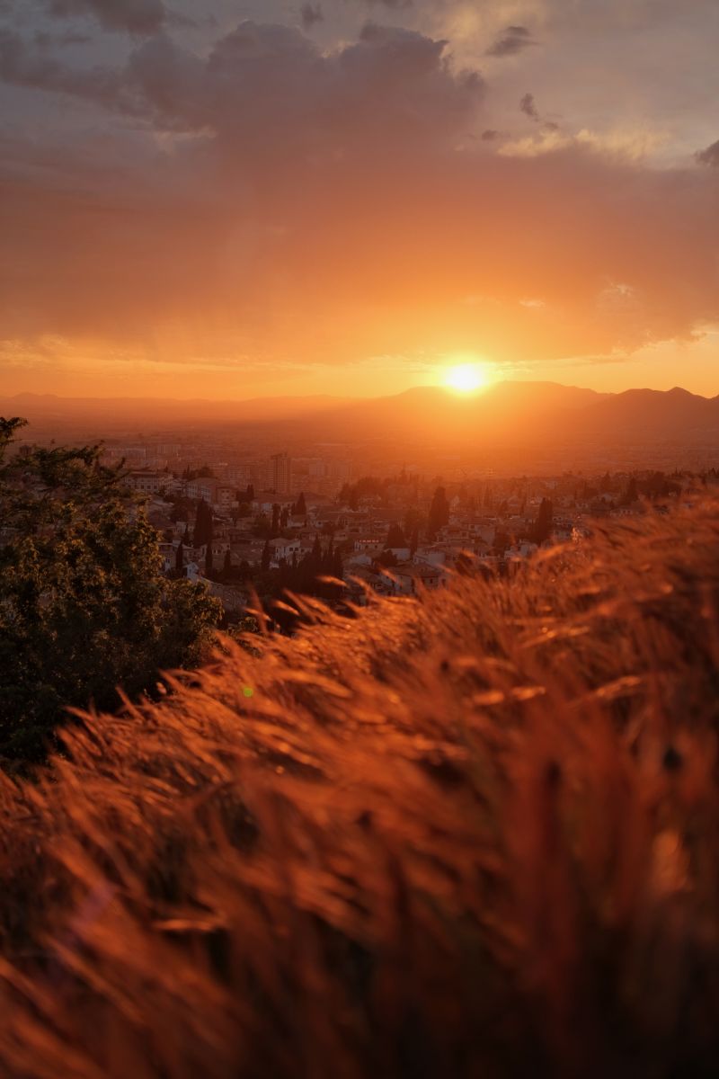 Sunset in the hills of Granada, Spain